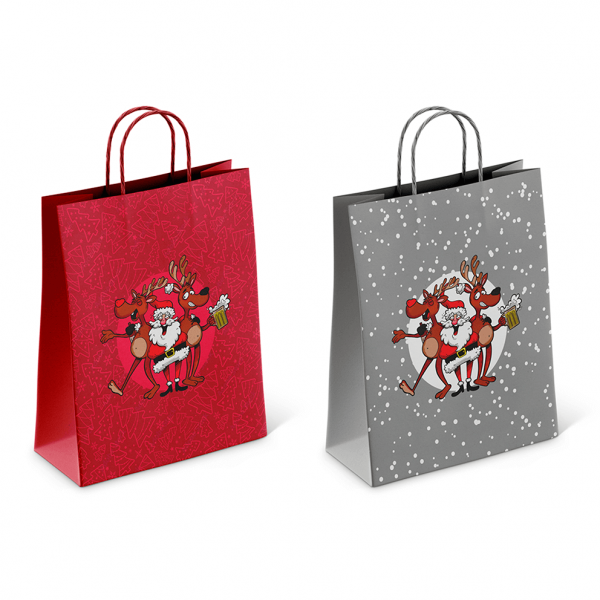 Pungă de hârtie pentru cadouri „Crazy Santa” (25x8.5x34.5cm) Pungă de hârtie pentru cadouri „Crazy Santa” (25x8.5x34.5cm)