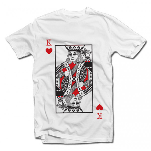 Set de tricouri "King & Queen" cu imprimare pe față și pe spate Set de tricouri "King & Queen" cu imprimare pe față și pe spate