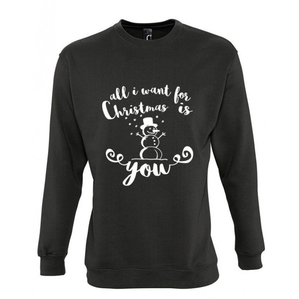 Hanorac "All I want for Christmas is you" (fără glugă)