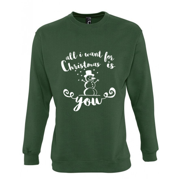 Hanorac "All I want for Christmas is you" (fără glugă)
