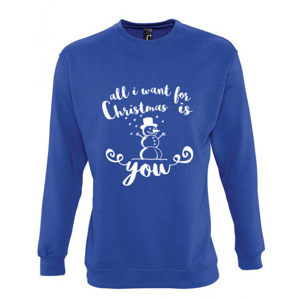 Hanorac "All I want for Christmas is you" (fără glugă)