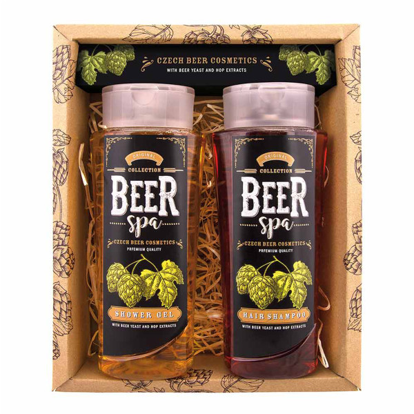 Set de cosmetice BEER SPA - gel de duș (250ml) și șampon (250ml) Set de cosmetice BEER SPA - gel de duș (250ml) și șampon (250ml)