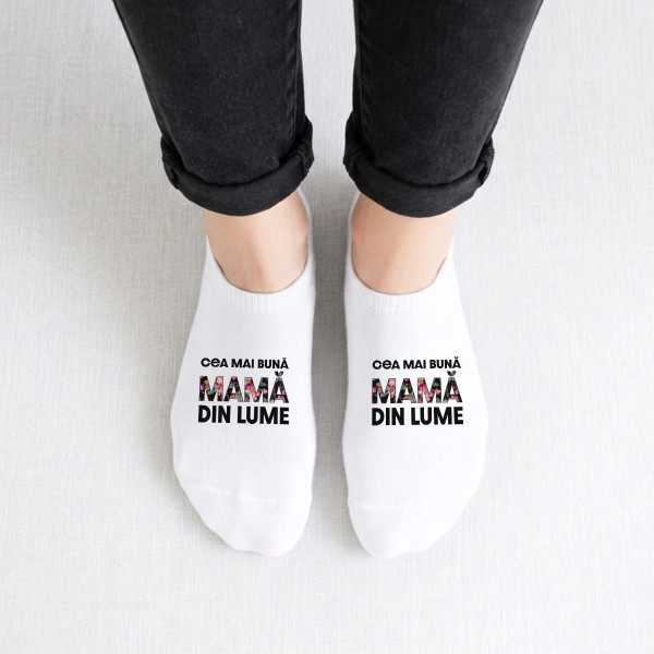 Șosete scurte pentru femei "Cea mai bună mamă din lume"