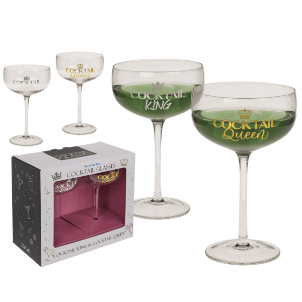 Set de pahare de cocktail "Cocktail King & Queen"