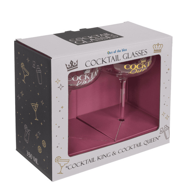 Set de pahare de cocktail "Cocktail King & Queen"
