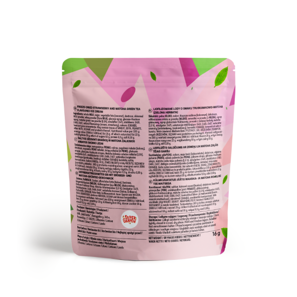 Înghețată STAR CANDIES cu aromă de matcha și căpșuni, liofilizată, 16g