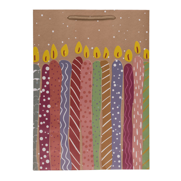 Pungă cadou din hârtie "Balloons and candles" (34,5x25x8,5cm)