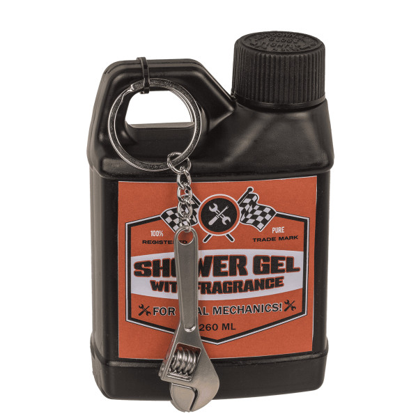 Gel de duș universal pentru bărbați „Motor Oil” (260 ml) + breloc