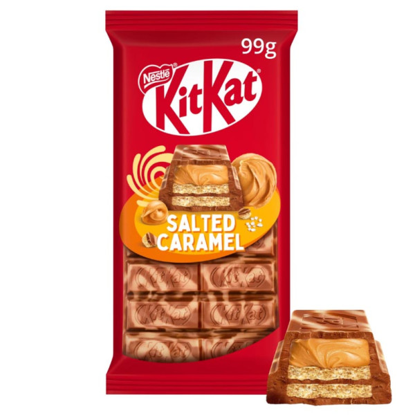 Ciocolată cu lapte "KIT KAT" cu umplutură de caramel sărat, 99g