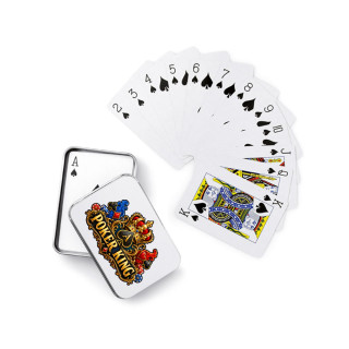 Cărți de joc în cutie metalică „Poker King” Cărți de joc în cutie metalică „Poker King”