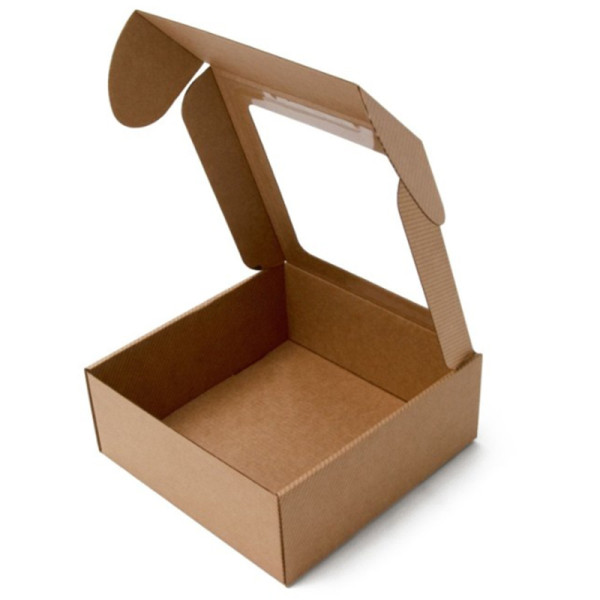 Cutie cadou elegantă, pătrată, maro, 220x220x90mm