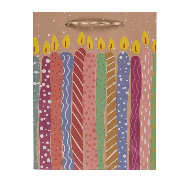 Pungă cadou din hârtie "Balloons and candles" (23x18x8cm)