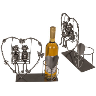 Suport metalic pentru sticle „Cuplu pe leagăn”