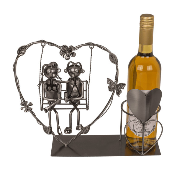 Suport metalic pentru sticle „Cuplu pe leagăn”