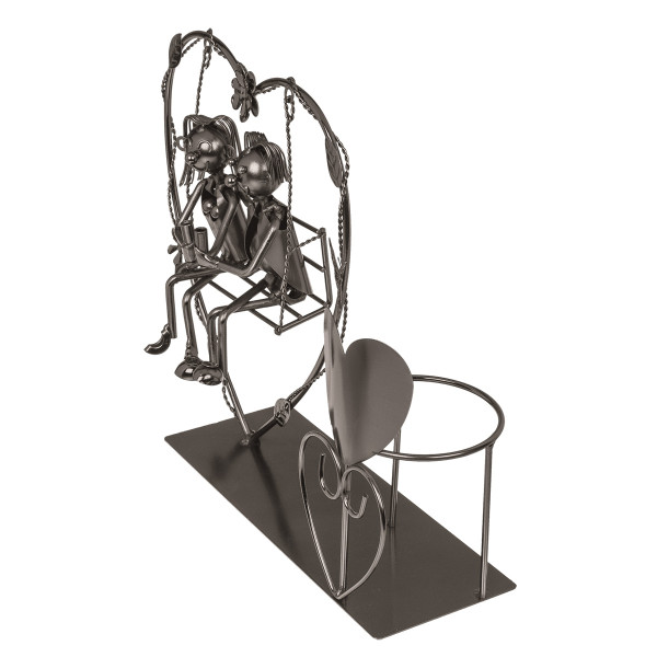 Suport metalic pentru sticle „Cuplu pe leagăn”