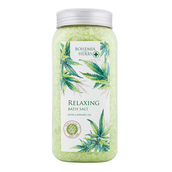 Sare de baie calmantă cu plante și ulei de semințe de cânepă (900 g) Sare de baie calmantă cu plante și ulei de semințe de cânepă (900 g)