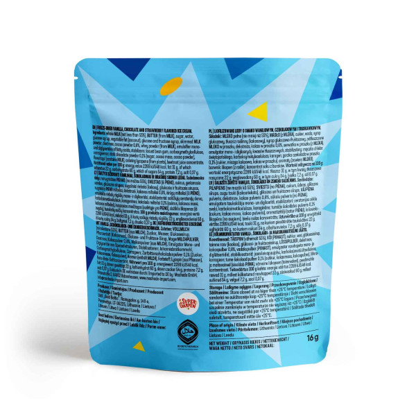 STAR CANDIES înghețată liofilizată NEAPOLITAN (vanilie, ciocolată, căpșuni), 16 g