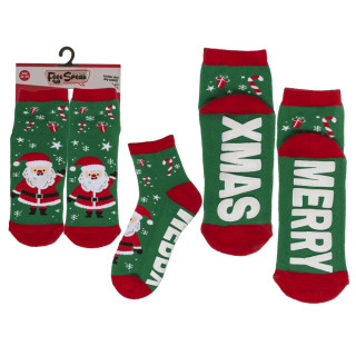 Șosete cu talpă antiderapantă „Merry XMas”