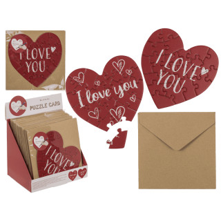 Felicitare în formă de inimă - Puzzle „Love”