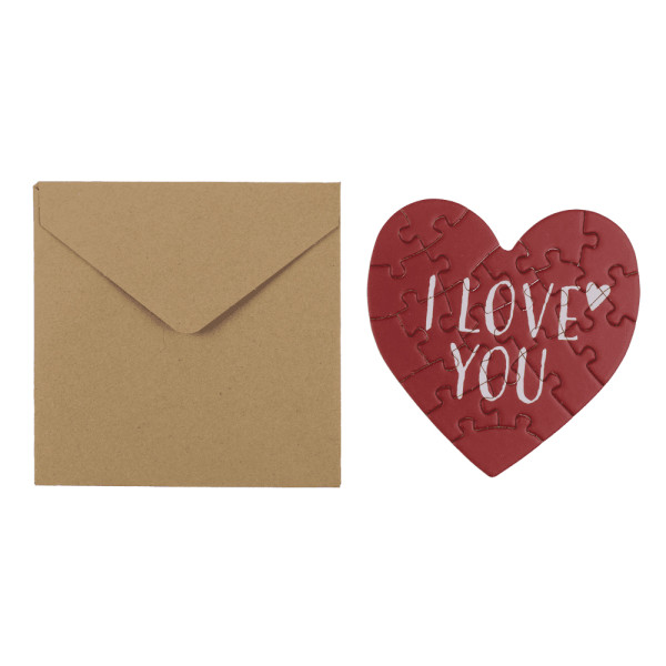 Felicitare în formă de inimă - Puzzle „Love” Felicitare în formă de inimă - Puzzle „Love”