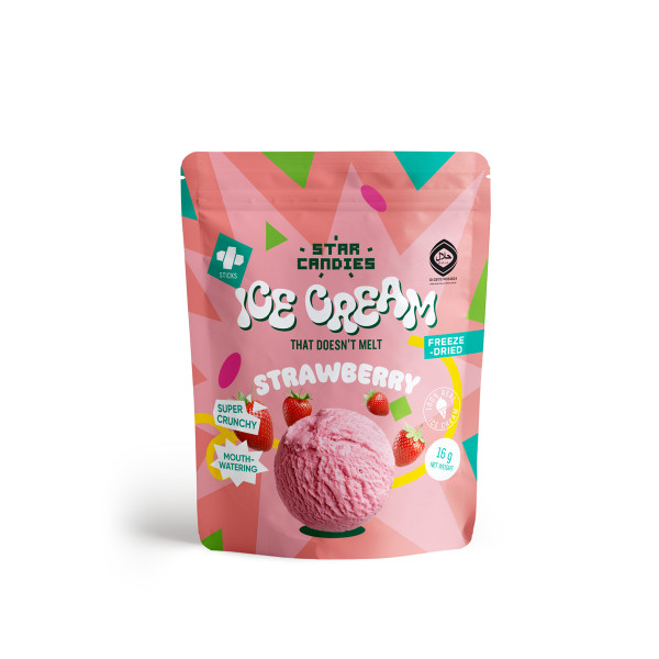 Înghețată cu căpșuni liofilizate STAR CANDIES, 16g