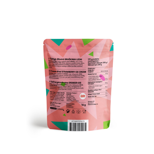 Înghețată cu căpșuni liofilizate STAR CANDIES, 16g