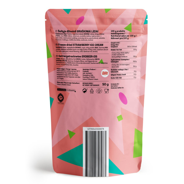STAR CANDIES înghețată de căpșuni liofilizată, 50g STAR CANDIES înghețată de căpșuni liofilizată, 50g