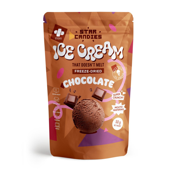 STAR CANDIES înghețată cu ciocolată liofilizată, 50g STAR CANDIES înghețată cu ciocolată liofilizată, 50g