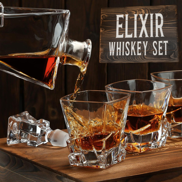 Set de whisky în cutie de lemn „ELIXIR”