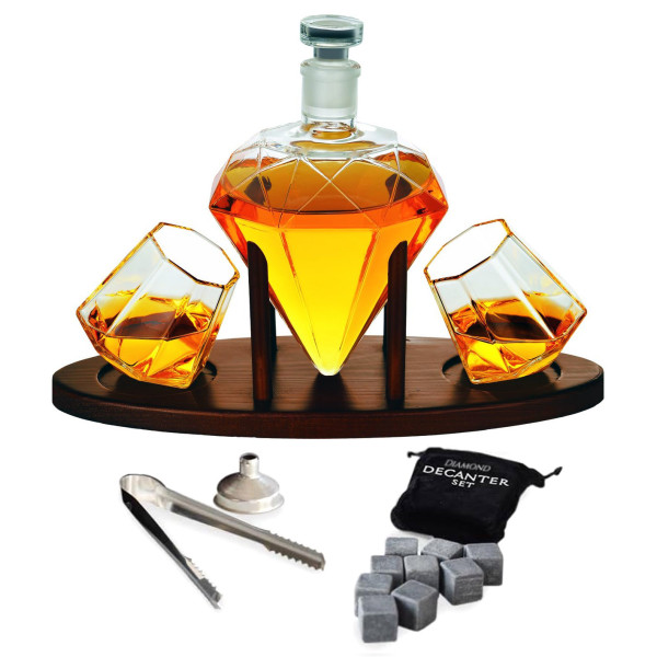 Set cu decantor, 2 pahare și cuburi din piatră "DELUXE DIAMOND"