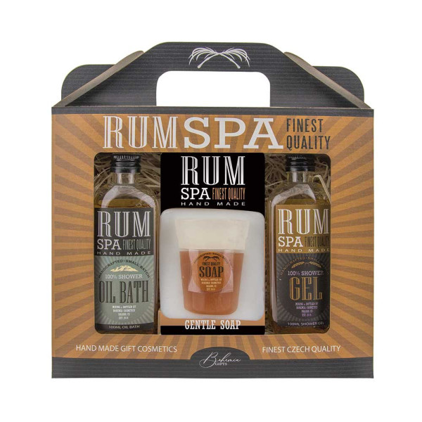 Set cadou cosmetice „RUM SPA” - Gel de duș (100ml), Spumă de baie (100ml) și Săpun de mâini (70g)