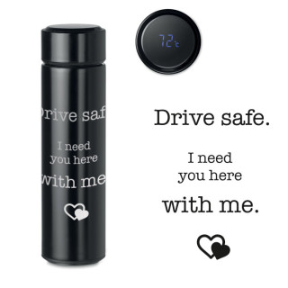 Termos cu vid cu termometru "Drive safe" (500ml)