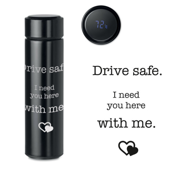 Termos cu vid cu termometru "Drive safe" (500ml) Termos cu vid cu termometru "Drive safe" (500ml)
