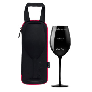 Pahar de vin negru gigantic "Who cares" (750ml)