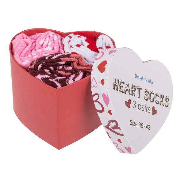Set de șosete pentru femei „Hearts” într-o cutie cadou (3 perechi) Set de șosete pentru femei „Hearts” într-o cutie cadou (3 perechi)