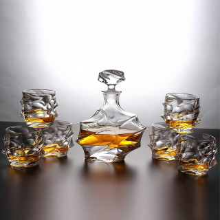 Carafă de cristal și set de 6 pahare „OPULENT ELEGANCE”
