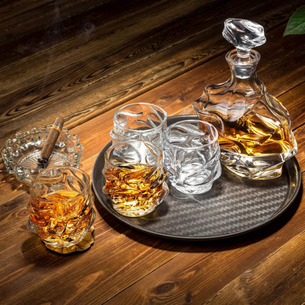 Carafă de cristal și set de 6 pahare „OPULENT ELEGANCE”