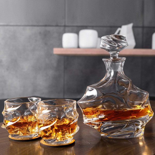 Carafă de cristal și set de 6 pahare „OPULENT ELEGANCE”