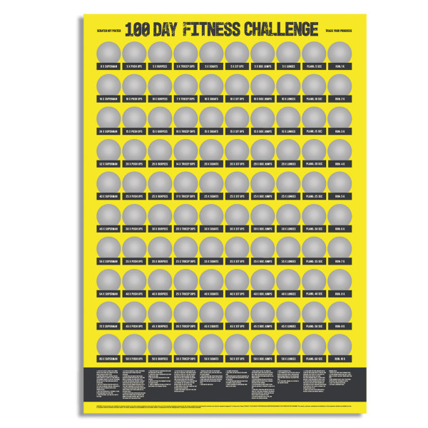 Poster răzuibil "100 de zile de fitness" Poster răzuibil "100 de zile de fitness"
