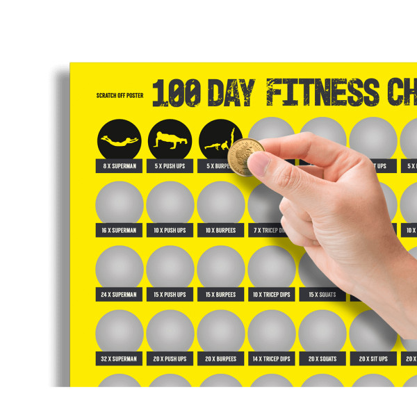 Poster răzuibil "100 de zile de fitness" Poster răzuibil "100 de zile de fitness"