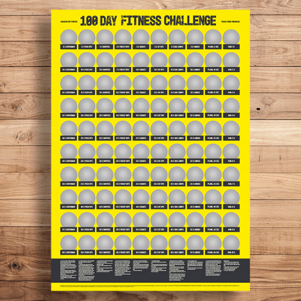 Poster răzuibil "100 de zile de fitness" Poster răzuibil "100 de zile de fitness"