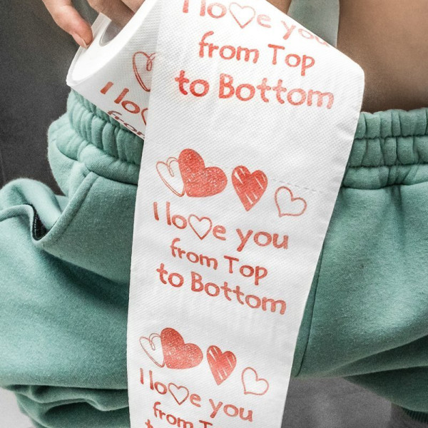 Hârtie igienică „I LOVE YOU” Hârtie igienică „I LOVE YOU”