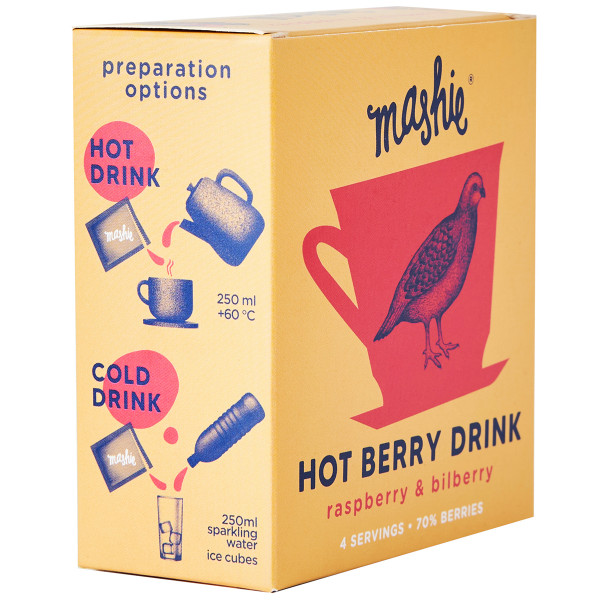 Ceai Berry Purée "MASHIE" cu zmeură și afine (4 buc x 40ml) Ceai Berry Purée "MASHIE" cu zmeură și afine (4 buc x 40ml)