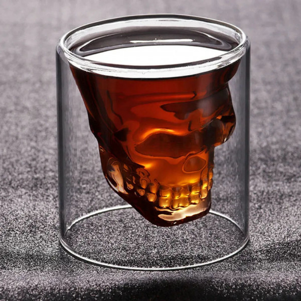 Pahar de shot în formă de craniu „DOOMED”, 75ml
