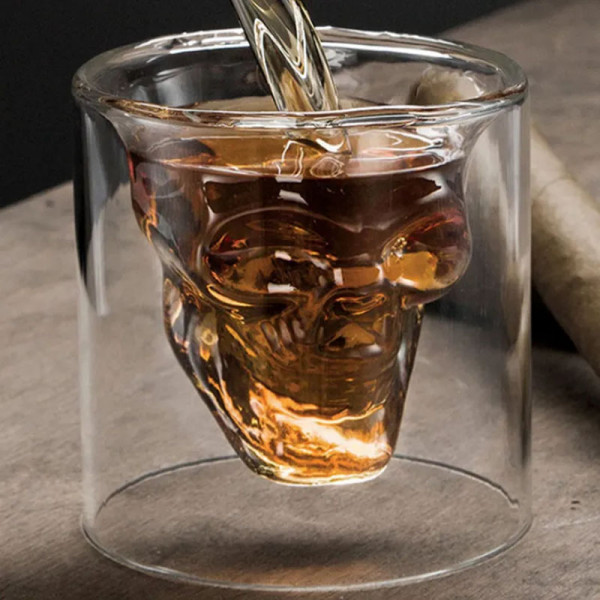 Pahar de shot în formă de craniu „DOOMED”, 75ml