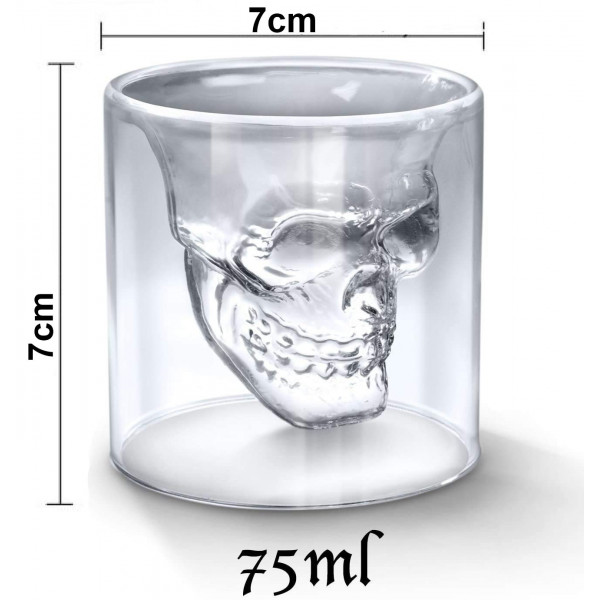 Pahar de shot în formă de craniu „DOOMED”, 75ml