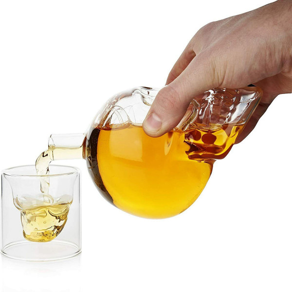 Set de pahare în formă de craniu (6 buc.) și carafă Set de pahare în formă de craniu (6 buc.) și carafă