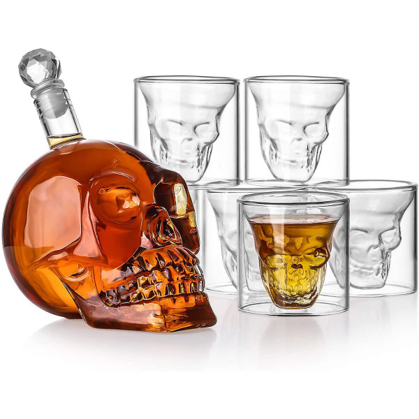 Set de pahare în formă de craniu (6 buc.) și carafă Set de pahare în formă de craniu (6 buc.) și carafă