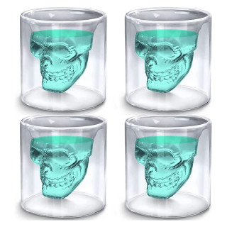 Set de pahare de shot în formă de craniu "DOOMED", 4 x 75ml