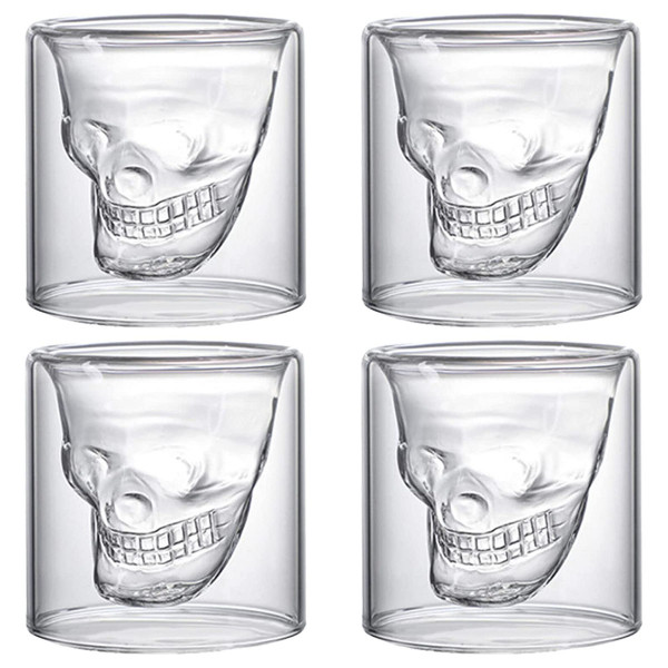 Set de pahare de shot în formă de craniu "DOOMED", 4 x 75ml Set de pahare de shot în formă de craniu "DOOMED", 4 x 75ml